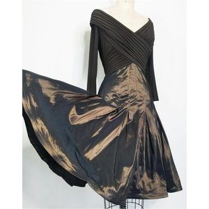 Tadashi Shoji Black and Bronze Dress